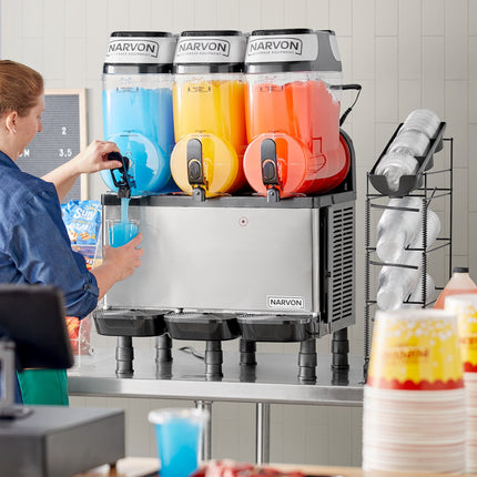 Máy làm đá xay / slushy / đồ uống đông lạnh Narvon SM3 ba bồn 11,4 lít, kiểu rót - 115V