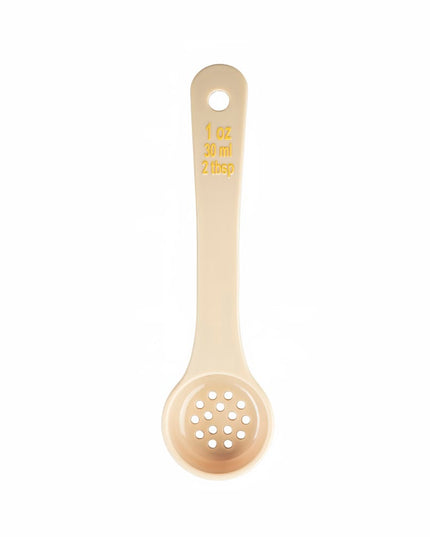 Thìa Chia Phần Có Lỗ Tablecraft 10639 30 ml Tay Cầm Ngắn - Polycarbonate, Màu Be