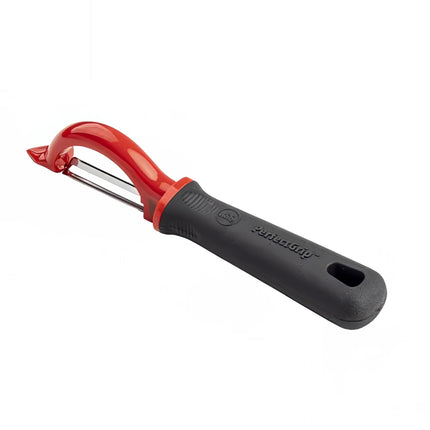 Tablecraft 10997 Ergonomic Soft Grip Straight Peeler w/ Straight Edge