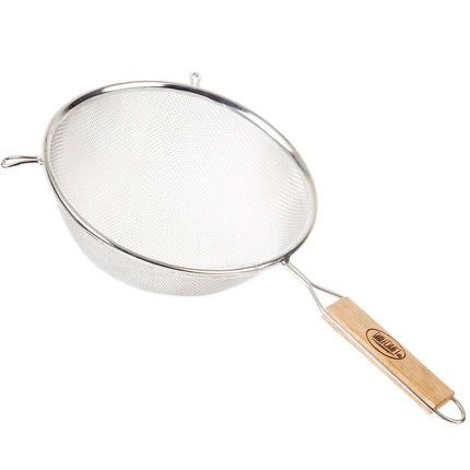 Rây Lọc Lưới Trung Bình Tablecraft 88 20.3 cm Tay Cầm Gỗ, Mạ Thiếc, Đơn