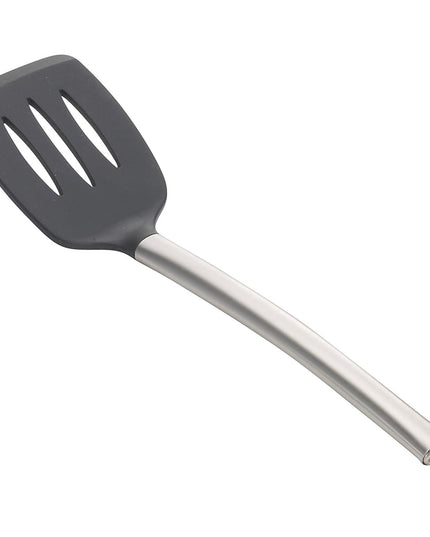 Phới Phục Vụ Có Rãnh Tablecraft CW402 35.6 cm Đầu Silicone Đen Tay Cầm Thép Không Gỉ