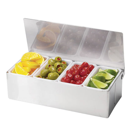 Khay Trang Trí Quầy Bar Tablecraft H1604 4 Ngăn - Nắp Phẳng Bản Lề