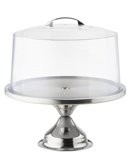 Bộ Đế Bánh Tròn Tablecraft H821422 30.5 cm Và Nắp Acrylic, Thép Không Gỉ