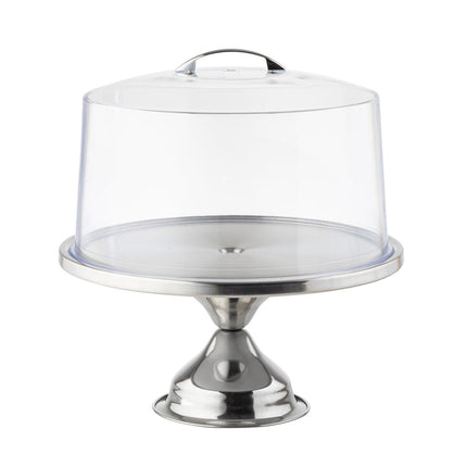 Bộ Đế Bánh Tròn Tablecraft H821422 30.5 cm Và Nắp Acrylic, Thép Không Gỉ