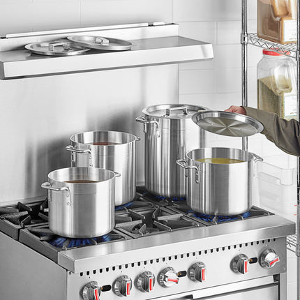 Bộ nồi nấu nước dùng bằng nhôm tiêu chuẩn Choice 8 món gồm nồi 8, 10, 12, 16 qt kèm nắp