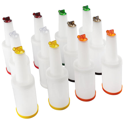 Bộ hộp đựng và rót Carlisle Store N' Pour 946 ml kèm nắp, vòi, cổ nhiều màu PS601N00