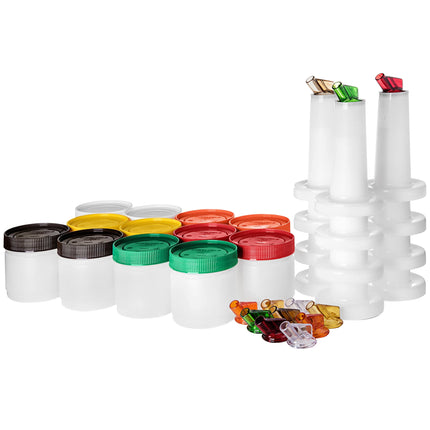 Bộ bình đựng và rót Carlisle Store N' Pour 473 ml nắp, cổ và vòi nhiều màu PS501N00