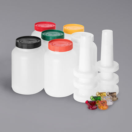 Bình đựng và rót Carlisle đựng và rót 1,9 lít bộ bình đựng với nắp nhiều màu, cổ bình và vòi rót PS701B00