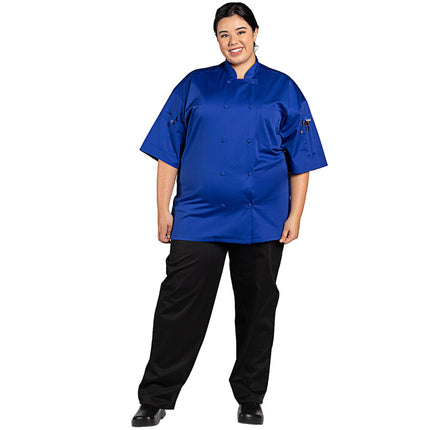 Áo bếp unisex tay ngắn Uncommon Chef Resilience 0707 xanh royal đậm nhẹ, tùy chỉnh - size 2XL