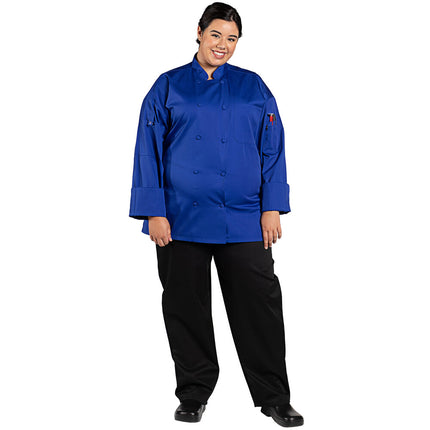 Áo bếp Uncommon Chef Pulse unisex Lightweight sâu Royal xanh dương tùy chỉnh Long tay áo áo bếp 0706 - 2X