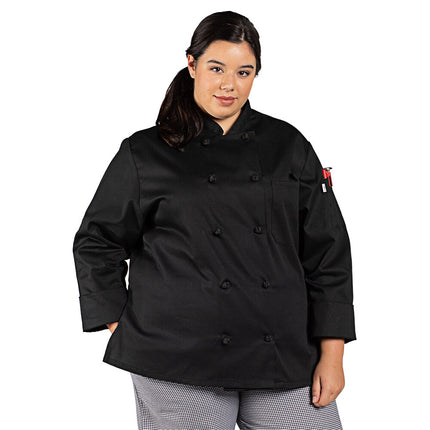 Áo bếp nữ tay dài tùy chỉnh màu đen Uncommon Chef Sedona 0490 - 2X