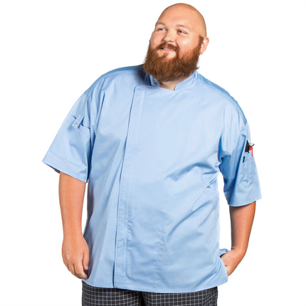 Áo bếp tay ngắn nhẹ màu xanh da trời lưng lưới Uncommon Chef Venture Pro Vent 0703 - size 2X