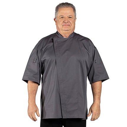 Áo bếp tay ngắn nhẹ Uncommon Chef Venture Pro Vent 0703 unisex màu xám lưng lưới - 3XL