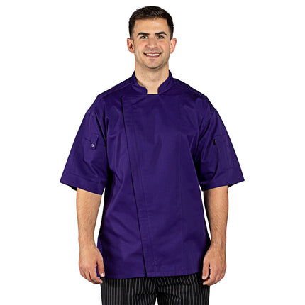 Áo đầu bếp tay ngắn nhẹ tùy chỉnh màu nho lưng lưới Uncommon Chef Venture Pro Vent 0703 unisex - 2X