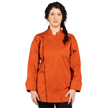 Áo đầu bếp tay dài nhẹ cam lưng lưới unisex Uncommon Chef Endeavor Pro Vent 0704 - Size 2X