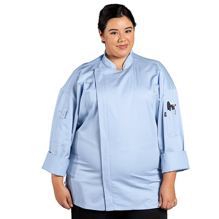 Áo bếp tay dài Uncommon Chef Endeavor Pro Vent unisex nhẹ màu xanh trời lưng lưới có thể in logo 0704 - 2X