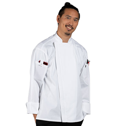 Áo bếp tay dài nhẹ Uncommon Chef Endeavor Pro Vent 0704 unisex màu trắng lưng lưới - 2XL