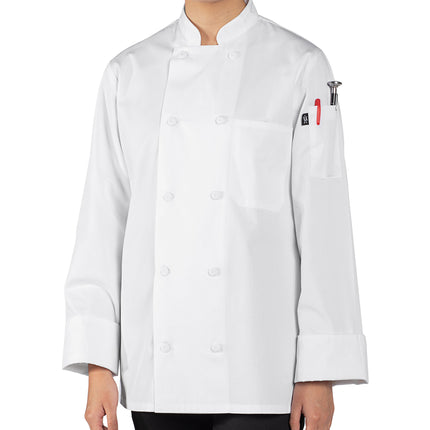 Áo bếp nữ tay dài lưng lưới Uncommon Chef Tempest Pro Vent 0702 trắng nhẹ, tùy chỉnh - size 3XL