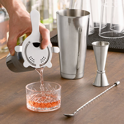 Bộ shaker pha chế cocktail 4 món Acopa màu bạc 473 ml
