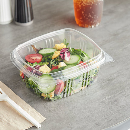 Choice Hộp Đựng Đồ Ăn Mang Đi Nắp Bản Lề Cao Nhựa RPET Tái Chế 32 oz Trong Suốt Nắp Vòm 200/Case