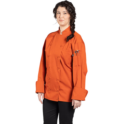 Áo bếp trưởng nhẹ thoáng khí Uncommon Chef Vigor Pro Vent unisex màu cam lưng lưới 0705 - 2XL