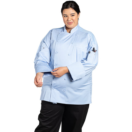 Áo bếp unisex tay dài màu xanh da trời lưng lưới Uncommon Chef Vigor Pro Vent 0705 - Size 2XL