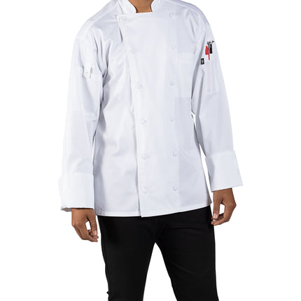 Áo bếp unisex tay dài tùy chỉnh lưng lưới màu trắng Uncommon Chef Vigor Pro Vent 0705 - 2X