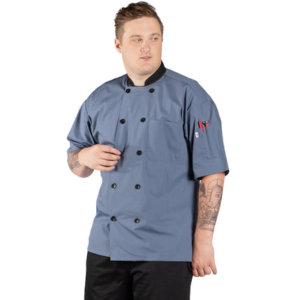 Áo bếp tay ngắn lưng lưới Uncommon Chef Havana Steel unisex 0494 - Size 2XL