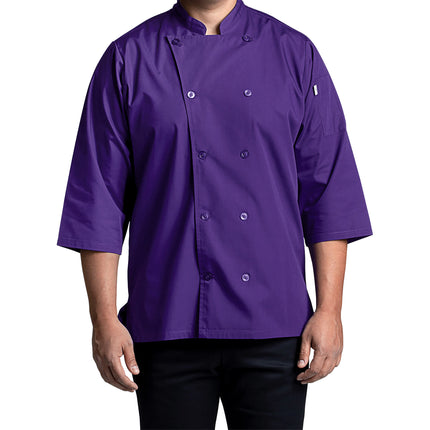 Áo bếp Uncommon Chef Epic unisex nhẹ tím nho tùy chỉnh tay lửng với khe thoáng hông 0975 - 3X