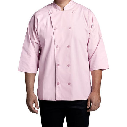 Áo bếp tay lửng unisex Uncommon Chef Epic màu hồng nhẹ khe hông in tùy chỉnh 0975 - S