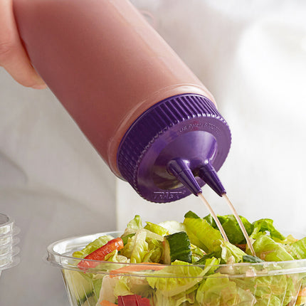 Bình bóp nước sốt nhựa tím Vollrath Traex® Color-Mate™ 710 ml Twin Tip™ miệng rộng - 2324C-54