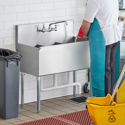 Bồn rửa công nghiệp ba ngăn Regency lòng chậu 30 x 46 x 36 cm 91 cm