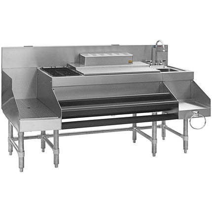 Trạm pha chế cocktail kết hợp inox Eagle Group CCS-72-2-10 Spec-Bar 2000 183 cm kèm mặt làm việc âm 46 cm và tấm lạnh 10