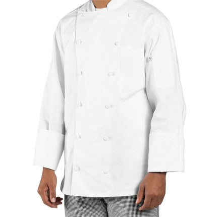 Áo bếp Uncommon Chef Palermo Cotton unisex trắng tùy chỉnh Executive Long tay áo áo bếp 0440C - 2X