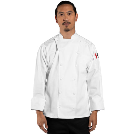 Áo bếp unisex tay dài màu trắng Uncommon Chef Sienna 0437 - Size 2XL