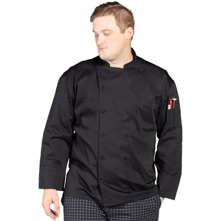 Áo bếp tay dài Uncommon Chef Barbados Pro Vent unisex màu đen lưng lưới có thể in logo 0481 - 2X