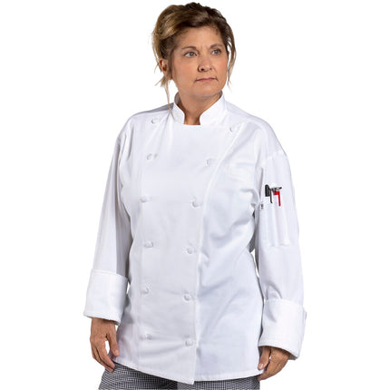 Áo bếp dài tay unisex trắng tùy chỉnh Uncommon Chef Barbados Pro Vent với lưng lưới 0481 - 2X