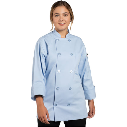 Áo bếp tay dài unisex Uncommon Chef Orleans màu xanh da trời in tùy chỉnh 0488 - 2X