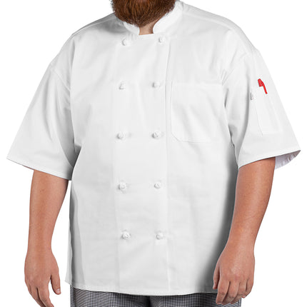 Áo bếp tay ngắn unisex có thể tùy chỉnh Uncommon Chef Antigua Pro Vent 0430 màu trắng lưng lưới - 2XL