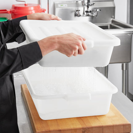 Bộ hộp lọc nước / ngâm dụng cụ nhựa polypropylene Choice 51 x 38 x 13 cm màu trắng
