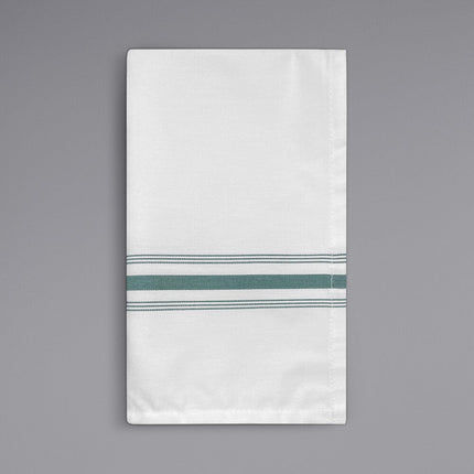 Khăn ăn xanh lá bằng polyester 100% sọc Oxford Super Blend 46 cm x 56 cm - Gói 12 cái