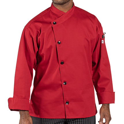 Áo bếp trưởng tay dài Uncommon Chef Rio 0482 unisex màu đỏ tùy chỉnh - 2XL