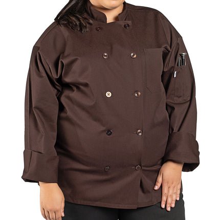 Áo bếp Uncommon Chef Orleans 0488 unisex nâu tùy chỉnh Long tay áo áo bếp - 3XL