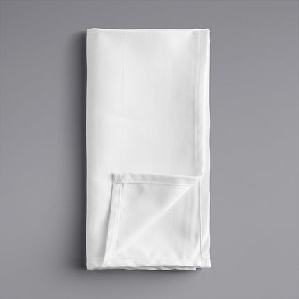 Khăn ăn trắng bằng vải pha 55/45 cotton/polyester viền satin Oxford 56 cm x 56 cm - Gói 12 cái