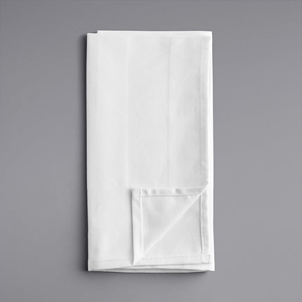 Khăn ăn trắng bằng vải pha 55/45 cotton/polyester viền satin Oxford 51 cm x 51 cm - Thùng 300 cái