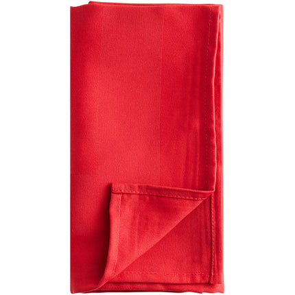 Khăn ăn đỏ bằng polyester 100% viền satin Oxford 51 cm x 51 cm - Gói 12 cái
