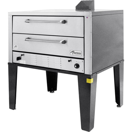 Lò nướng pizza hai tầng gas tự nhiên Peerless CW61P NAT với đá pizza 2,5 cm - 60.000 BTU