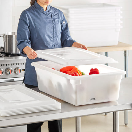 Hộp đựng thực phẩm nhựa polyethylene kèm nắp Vigor 66 x 46 x 23 cm màu trắng - Gói 6 bộ