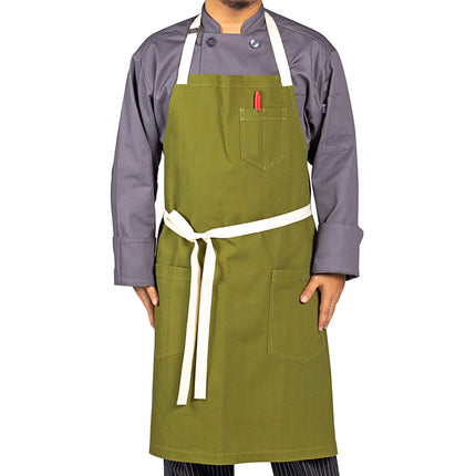 Tạp dề yếm canvas cotton màu xanh lá Uncommon Chef 3115 86,4 x 91,4 cm