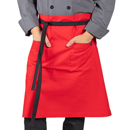 Tạp dề bistro / Tạp dề thắt lưng canvas cotton màu đỏ Uncommon Chef 3118 61 x 86,4 cm